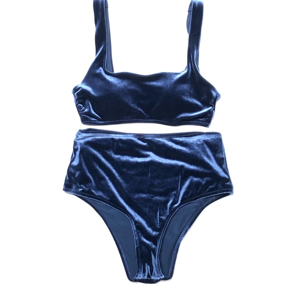 aerie Other - Aerie Navy Blue Velvet Bikini Set